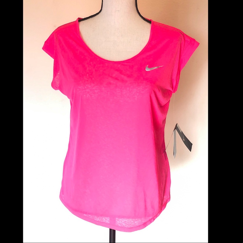 Nike Dri-Fit Sheer Hot Pink Workout Shirt